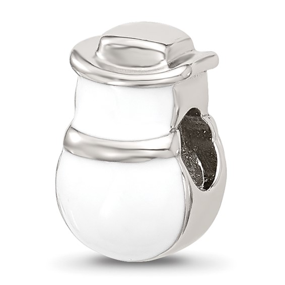 Sterling Silver Reflections Kids Enamel Snowman With Hat Bead