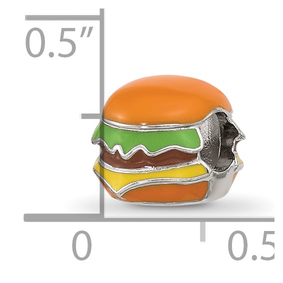 Sterling Silver Reflections Kids Enamel Cheese Burger Bead