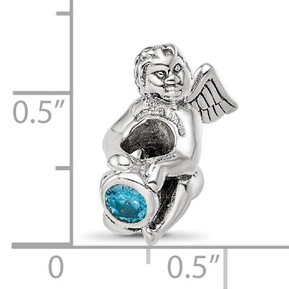 Sterling Silver Reflections December CZ Antiqued Bead