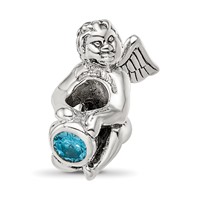 Sterling Silver Reflections December CZ Antiqued Bead view 1