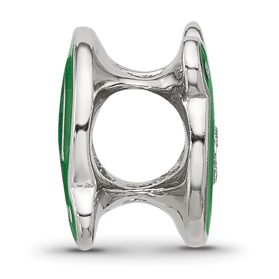 Sterling Silver Reflections Enamel Frog With Crystal Bead