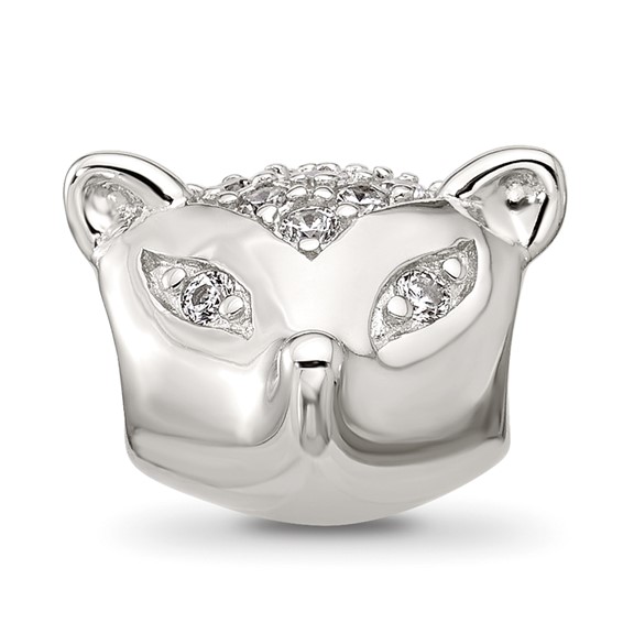 Sterling Silver Reflections CZ Fox Face Bead