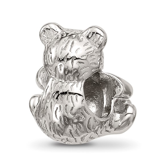 Sterling Silver Reflections Enamel Bear With Red Heart Bead