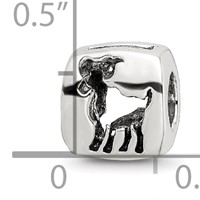 Sterling Silver Reflections Aries Zodiac Antiqued Bead view 4