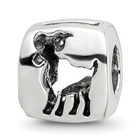 Sterling Silver Reflections Aries Zodiac Antiqued Bead view 1