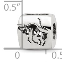 Sterling Silver Reflections Taurus Zodiac Antiqued Bead view 4
