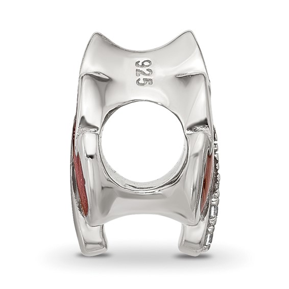 Sterling Silver Reflections CZ Enamel Ember Red Leaf