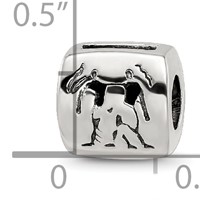 Sterling Silver Reflections Gemini Zodiac Antiqued Bead view 4