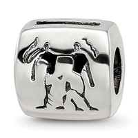 Sterling Silver Reflections Gemini Zodiac Antiqued Bead view 1