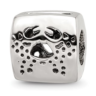 Sterling Silver Reflections Cancer Zodiac Antiqued Bead