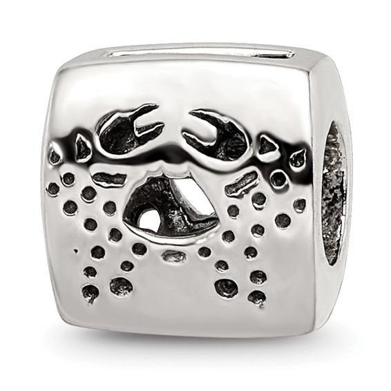 Sterling Silver Reflections Cancer Zodiac Antiqued Bead
