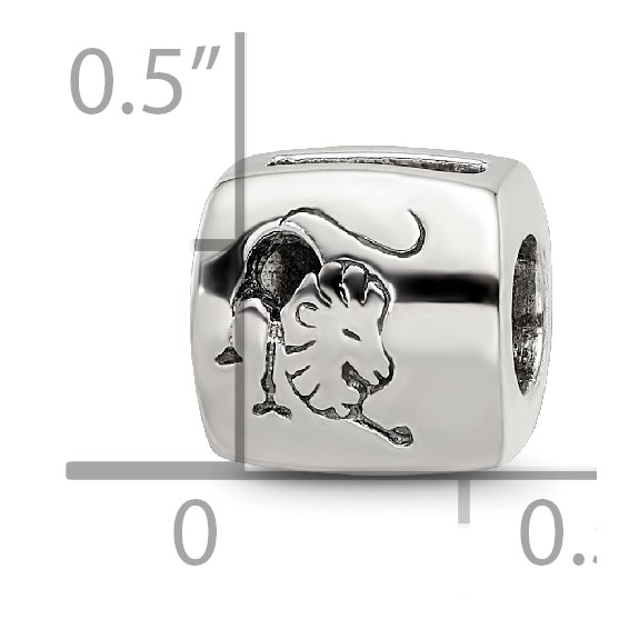 Sterling Silver Reflections Leo Zodiac Antiqued Bead