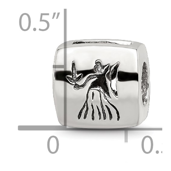 Sterling Silver Reflections Virgo Zodiac Antiqued Bead
