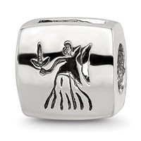 Sterling Silver Reflections Virgo Zodiac Antiqued Bead view 1