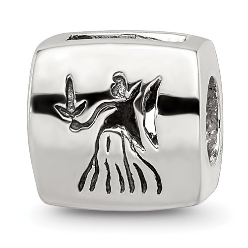Sterling Silver Reflections Virgo Zodiac Antiqued Bead