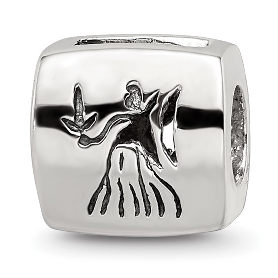 Sterling Silver Reflections Virgo Zodiac Antiqued Bead