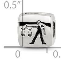 Sterling Silver Reflections Libra Zodiac Antiqued Bead view 4