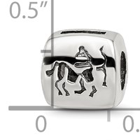 Sterling Silver Reflections Sagittarius Zodiac Antiqued Bead view 4