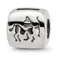 Sterling Silver Reflections Sagittarius Zodiac Antiqued Bead view 1