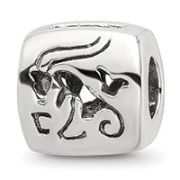 Sterling Silver Reflections Capricorn Zodiac Antiqued Bead view 1