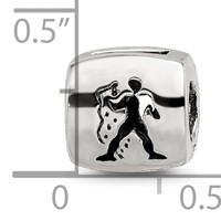 Sterling Silver Reflections Aquarius Zodiac Antiqued Bead view 4