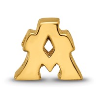 Sterling Silver Gold-plated Reflections Letter a Bead view 4