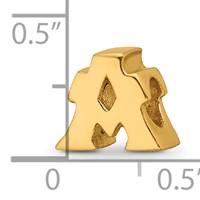 Sterling Silver Gold-plated Reflections Letter a Bead view 3