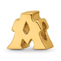 Sterling Silver Gold-plated Reflections Letter a Bead view 1