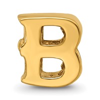 Sterling Silver Gold-plated Reflections Letter B Bead view 3