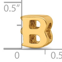 Sterling Silver Gold-plated Reflections Letter B Bead view 4