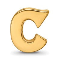 Sterling Silver Gold-plated Reflections Letter C Bead view 3