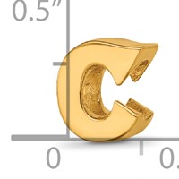 Sterling Silver Gold-plated Reflections Letter C Bead view 4