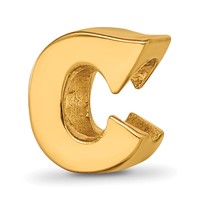 Sterling Silver Gold-plated Reflections Letter C Bead view 1