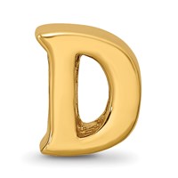Sterling Silver Gold-plated Reflections Letter D Bead view 3