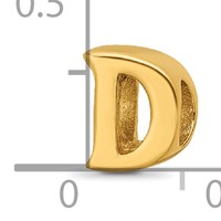 Sterling Silver Gold-plated Reflections Letter D Bead view 4