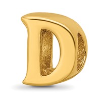 Sterling Silver Gold-plated Reflections Letter D Bead view 1