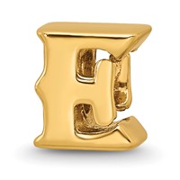 Sterling Silver Gold-plated Reflections Letter E Bead view 1