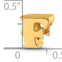 Sterling Silver Gold-plated Reflections Letter F Bead view 4