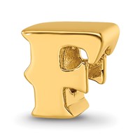 Sterling Silver Gold-plated Reflections Letter F Bead view 1