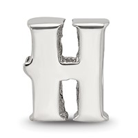 Sterling Silver Reflections Letter H Bead view 3