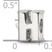 Sterling Silver Reflections Letter H Bead view 4