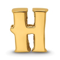 Sterling Silver Gold-plated Reflections Letter H Bead view 3