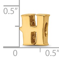 Sterling Silver Gold-plated Reflections Letter H Bead view 4