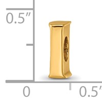 Sterling Silver Gold-plated Reflections Letter I Bead view 4