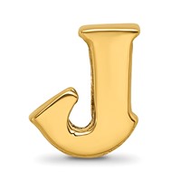 Sterling Silver Gold-plated Reflections Letter J Bead view 3