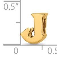Sterling Silver Gold-plated Reflections Letter J Bead view 4