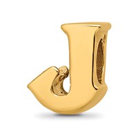 Sterling Silver Gold-plated Reflections Letter J Bead view 1