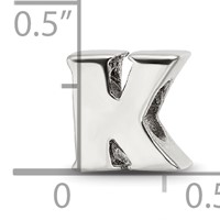 Sterling Silver Reflections Letter K Bead view 4