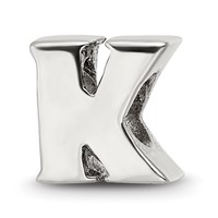 Sterling Silver Reflections Letter K Bead view 1