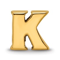 Sterling Silver Gold-plated Reflections Letter K Bead view 3